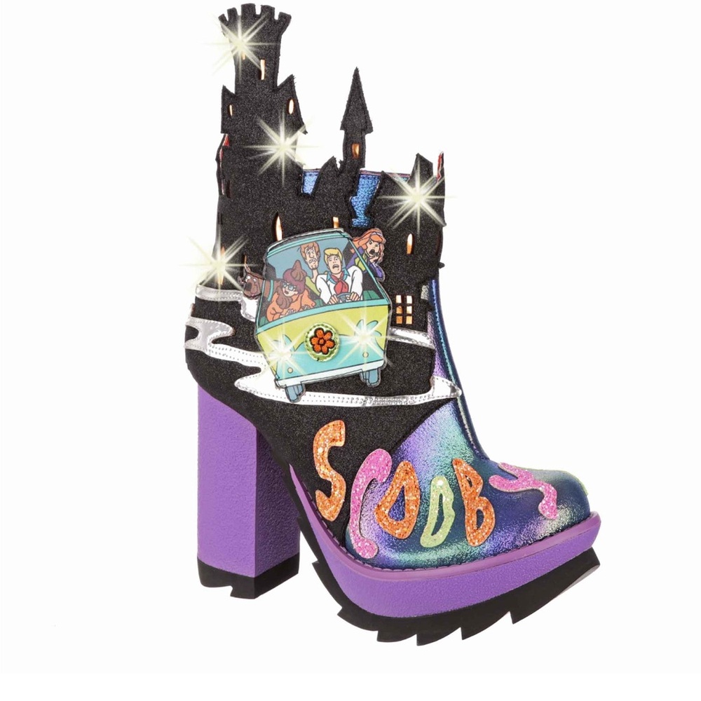 Irregular Choice Scooby-Doo Heeled Boots - Black and Purple